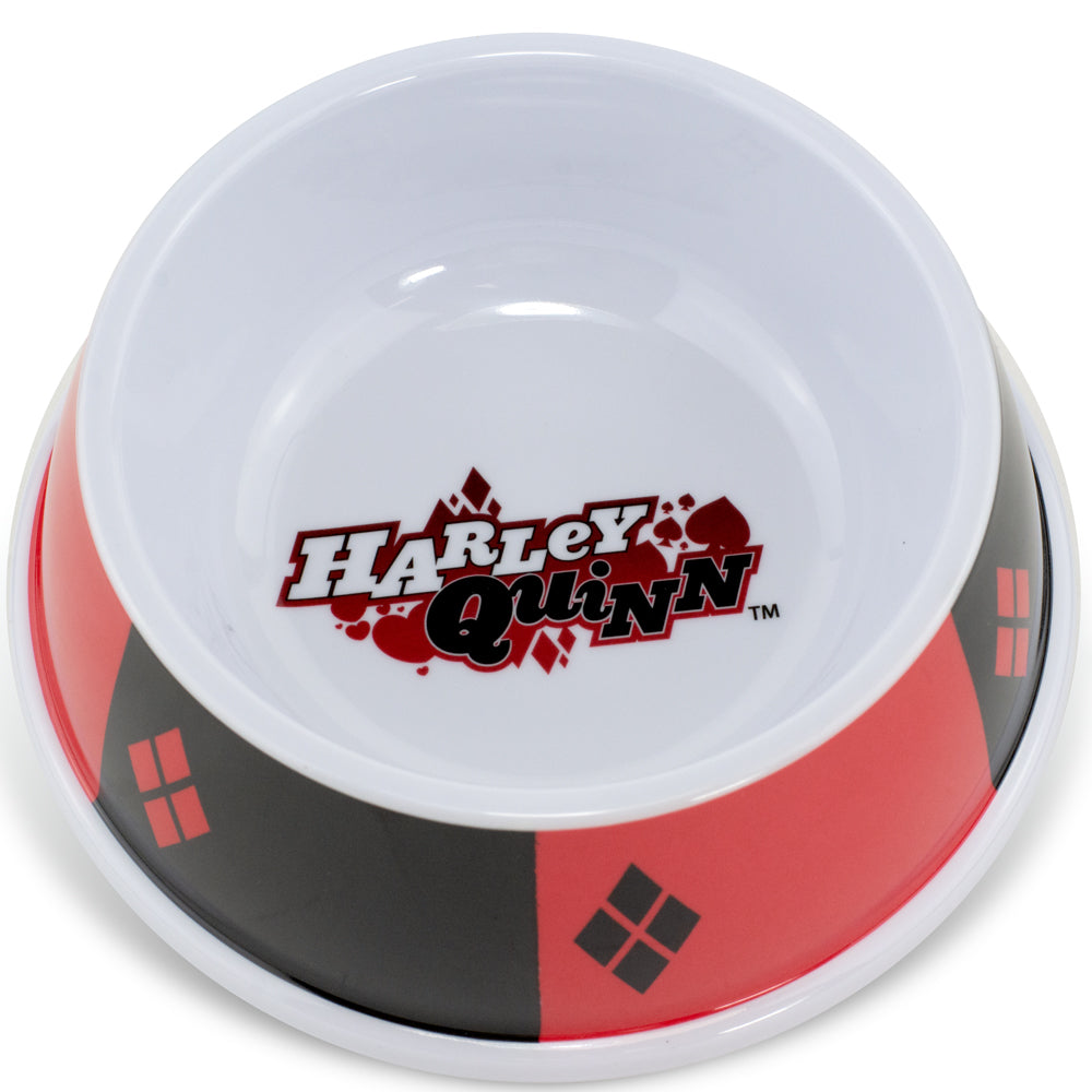 PBWL1-MLM-7.5-JKCL Single Melamine Pet Bowl - 7 5 (16oz) - Harley Quinn Diamon Icon + Diamonds Pet Bowls DC Comics   
