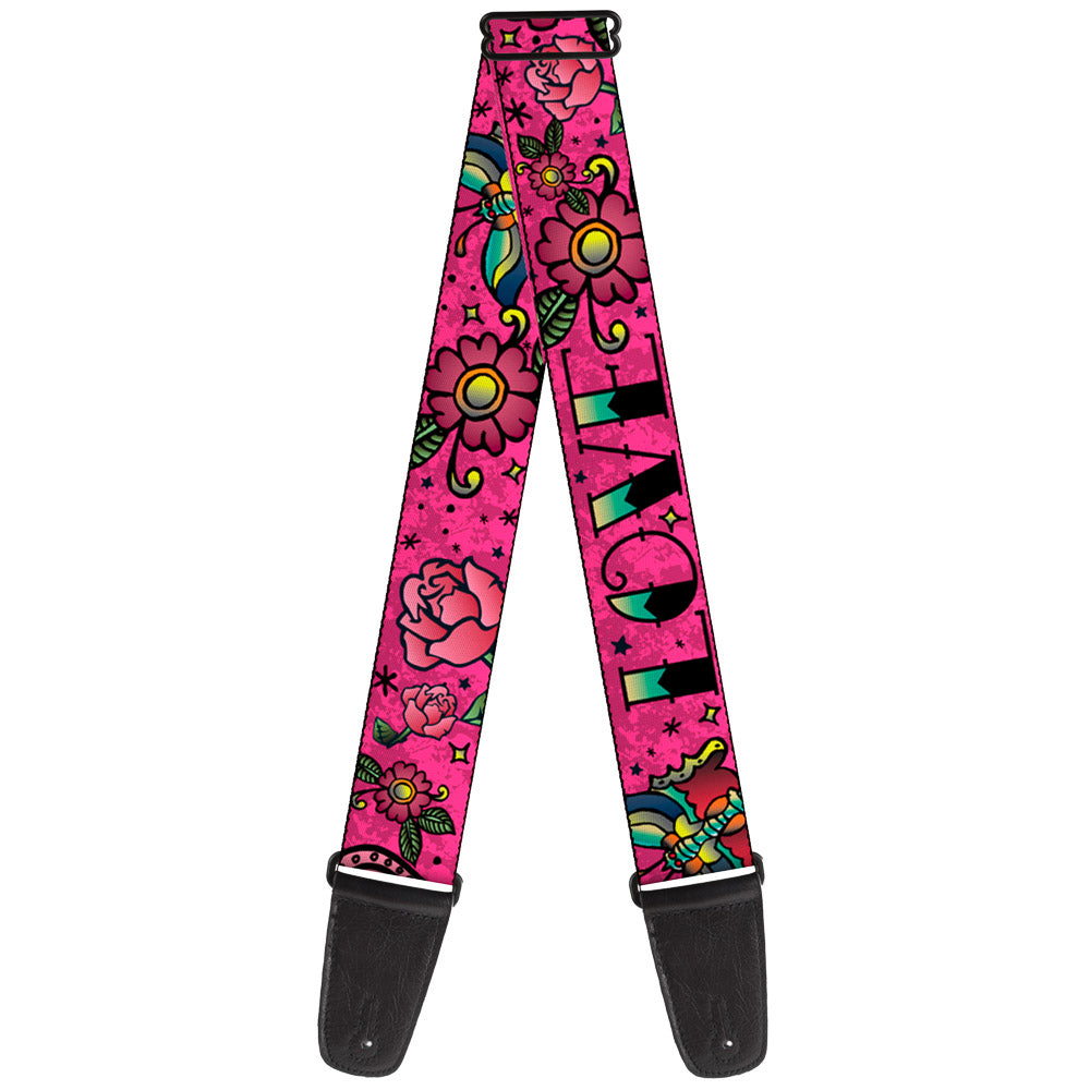 Guitar Strap - Love Kills Pink Guitar Straps Buckle-Down   