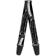 Guitar Strap - LIVING THE DREAM Scroll Gray Black White Guitar Straps Buckle-Down   