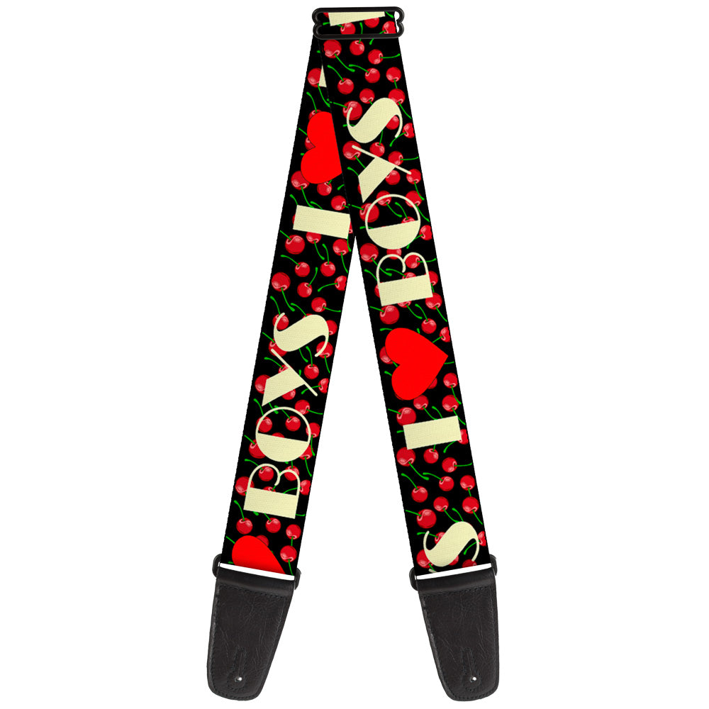 Guitar Strap - I Heart BOYS Black Cherries Guitar Straps Buckle-Down   