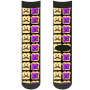 Sock Pair - Polyester - Peanut Butter w Mustache & Jelly - CREW Socks Buckle-Down   