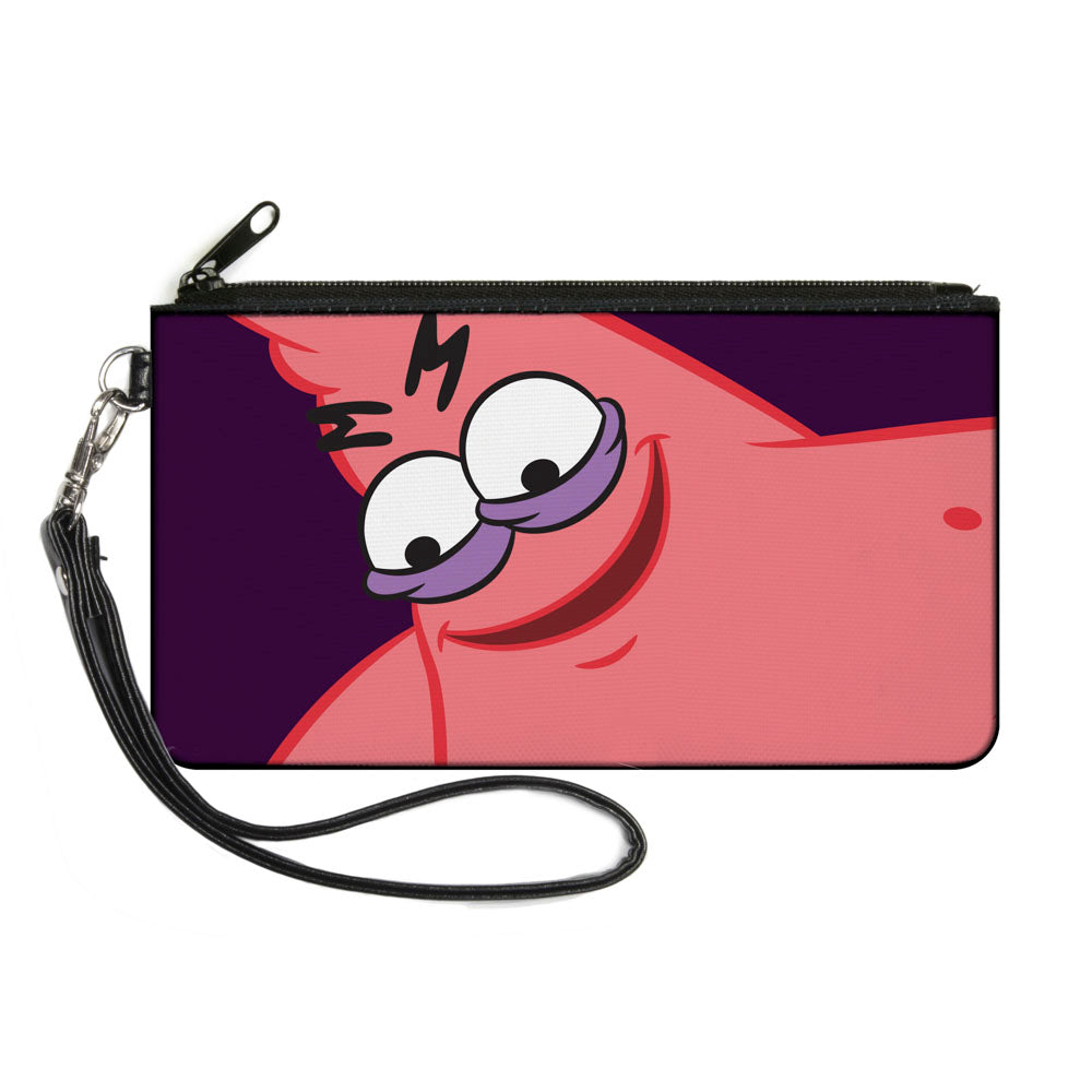 Canvas Zipper Wallet - LARGE - Sponge Bob Savage Patrick Pose Purple Canvas Zipper Wallets SpongeBob SquarePants