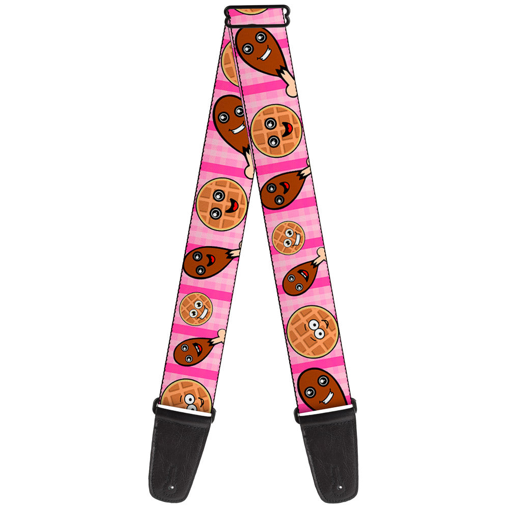 Guitar Strap - Fried Chicken & Waffles Plaid Pinks Guitar Straps Buckle-Down   