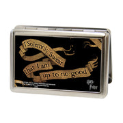 Business Card Holder - LARGE - Harry Potter I SOLEMNLY SWEAR THAT I AM UP TO NO GOOD Banner FCG Black Tan Metal ID Cases Harry Potter Default Title