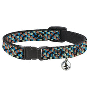 Cat Collar Breakaway - Polka Dots Stacked Black Blue Sage Brown Breakaway Cat Collars Buckle-Down   