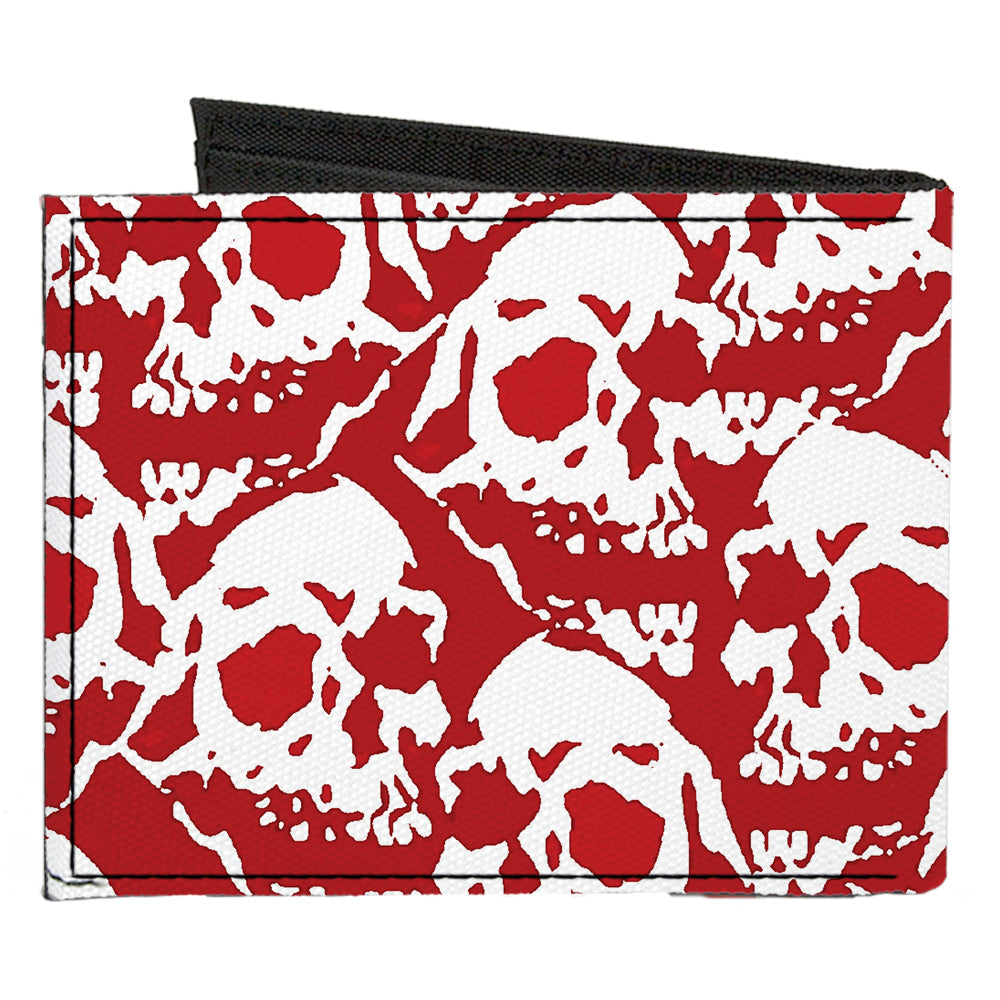 Canvas Bi-Fold Wallet - Skull Yard Red White Canvas Bi-Fold Wallets Buckle-Down   