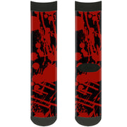 Sock Pair - Polyester - Splatter Black Red - CREW Socks Buckle-Down   