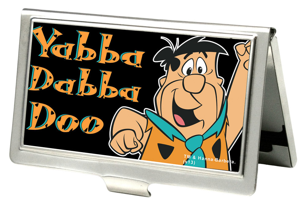 Business Card Holder - SMALL - Fred Pose YABBA DABBA DOO FCG Black Business Card Holders The Flintstones   