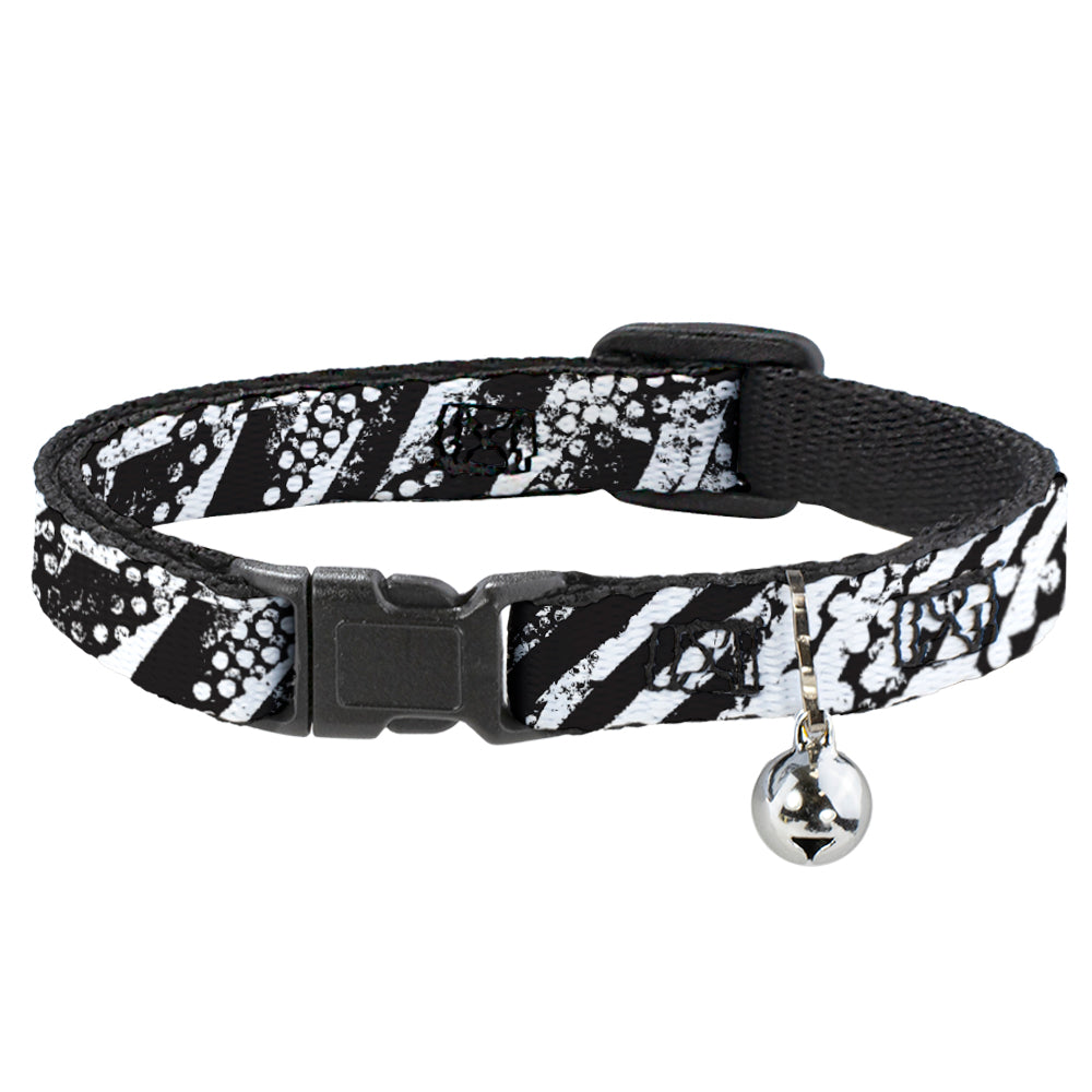 Cat Collar Breakaway - Grunge Tread Black White Breakaway Cat Collars Buckle-Down   