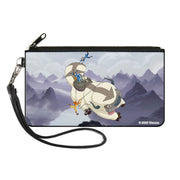 Canvas Zipper Wallet - LARGE - Avatar the Last Airbender Appa Carrying 4-Character Group Scene Over Mountains Grays Canvas Zipper Wallets Avatar The Last Airbender