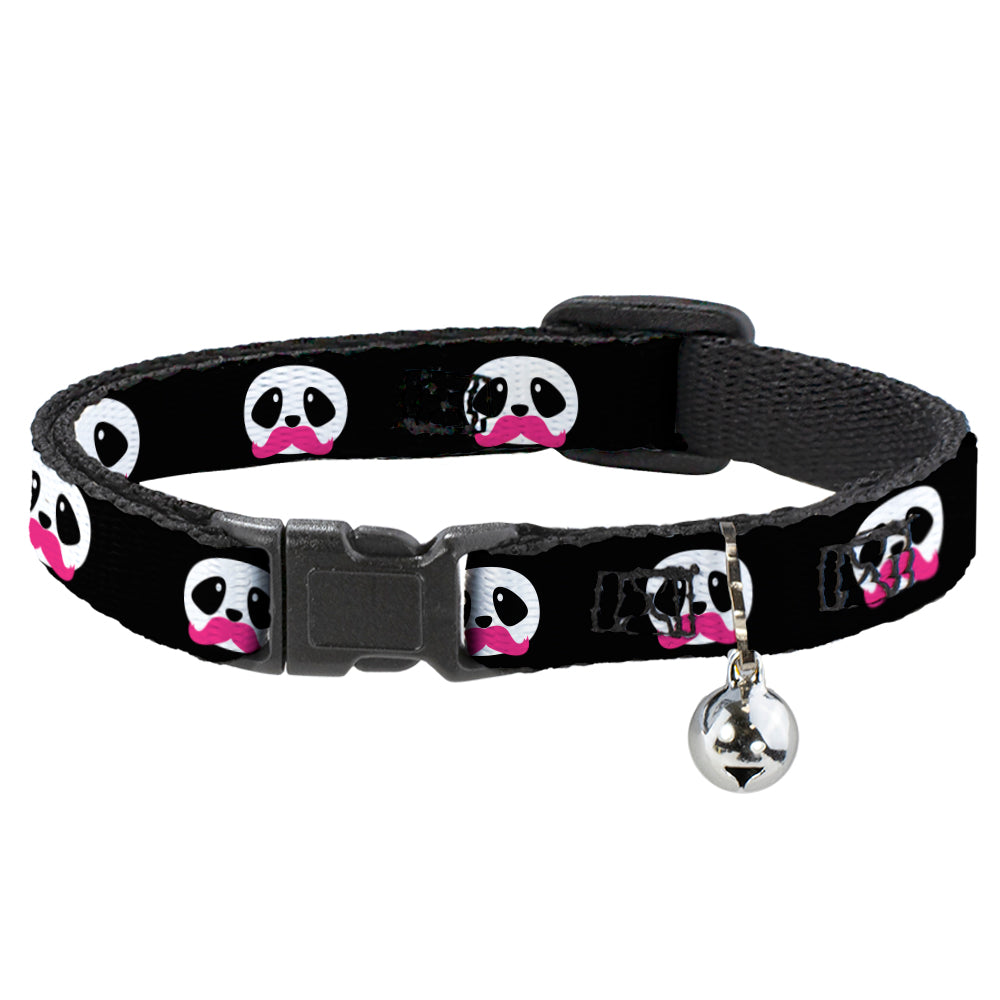 Cat Collar Breakaway - Panda Face w Pink Mustache Breakaway Cat Collars Buckle-Down   