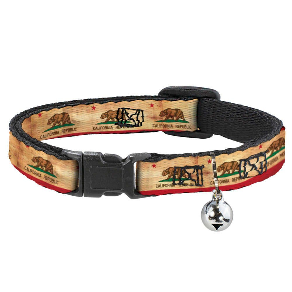 Cat Collar Breakaway - California Flag Continuous Vintage Breakaway Cat Collars Buckle-Down   