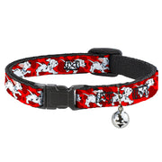 Cat Collar Breakaway - Dalmatians Running Paws Reds White Black Breakaway Cat Collars Disney   