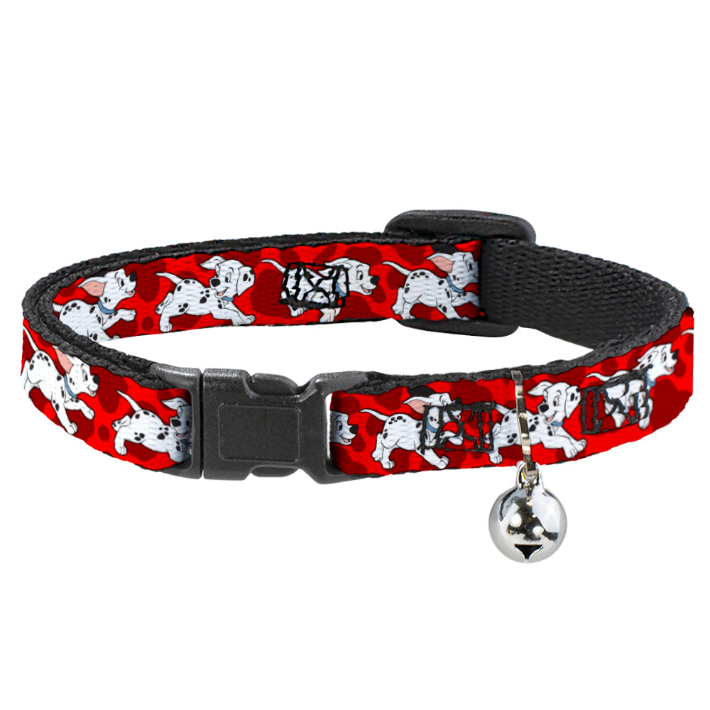 Cat Collar Breakaway - Dalmatians Running Paws Reds White Black Breakaway Cat Collars Disney   