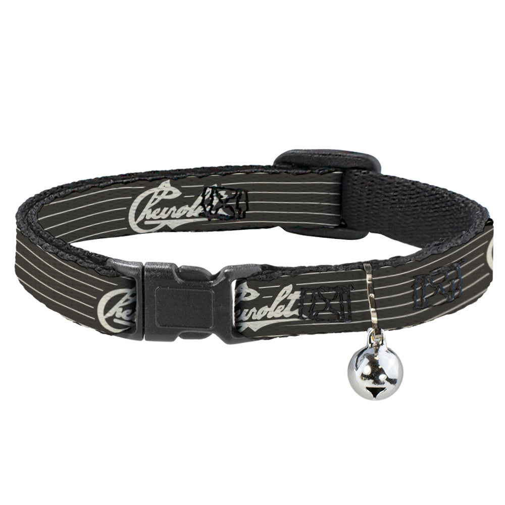 Cat Collar Breakaway - CHEVROLET Heritage Script Stripe Charcoal Tan Breakaway Cat Collars GM General Motors   