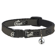 Cat Collar Breakaway - CHEVROLET Heritage Script Stripe Charcoal Tan Breakaway Cat Collars GM General Motors   