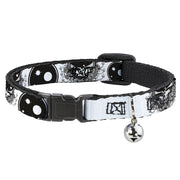 Cat Collar Breakaway - Space Your Face White Black Breakaway Cat Collars Grateful Dead   