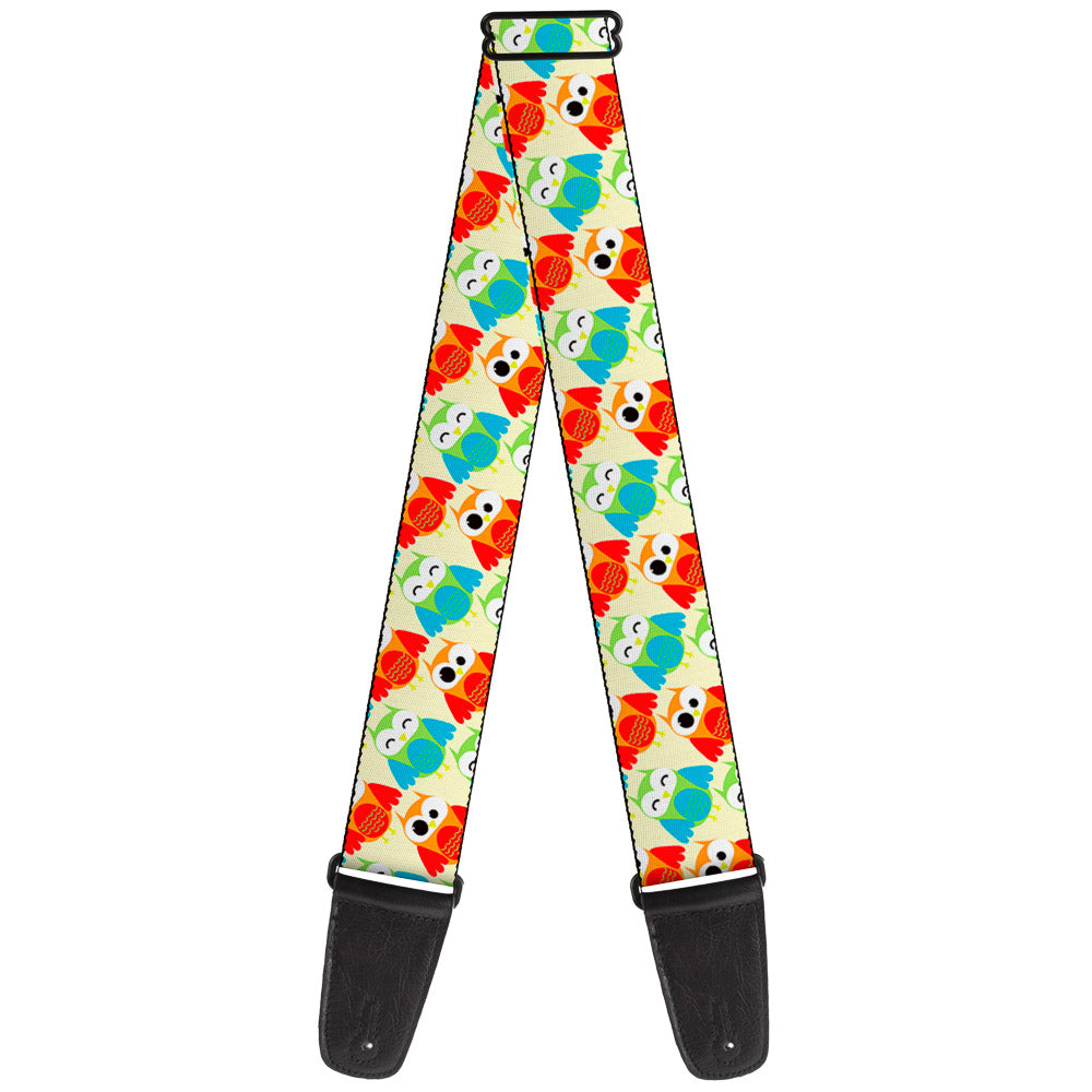 Guitar Strap - Owl Eyes Yellow Reds Blues Guitar Straps Buckle-Down   