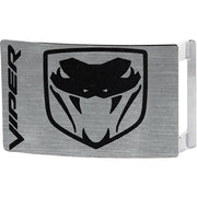 Dodge Viper Rock Star Buckle - Brushed Silver Black Belt Buckles Dodge   