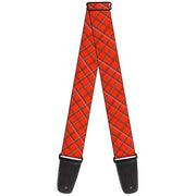 Guitar Strap - Plaid X Orange Gray Guitar Straps Buckle-Down   