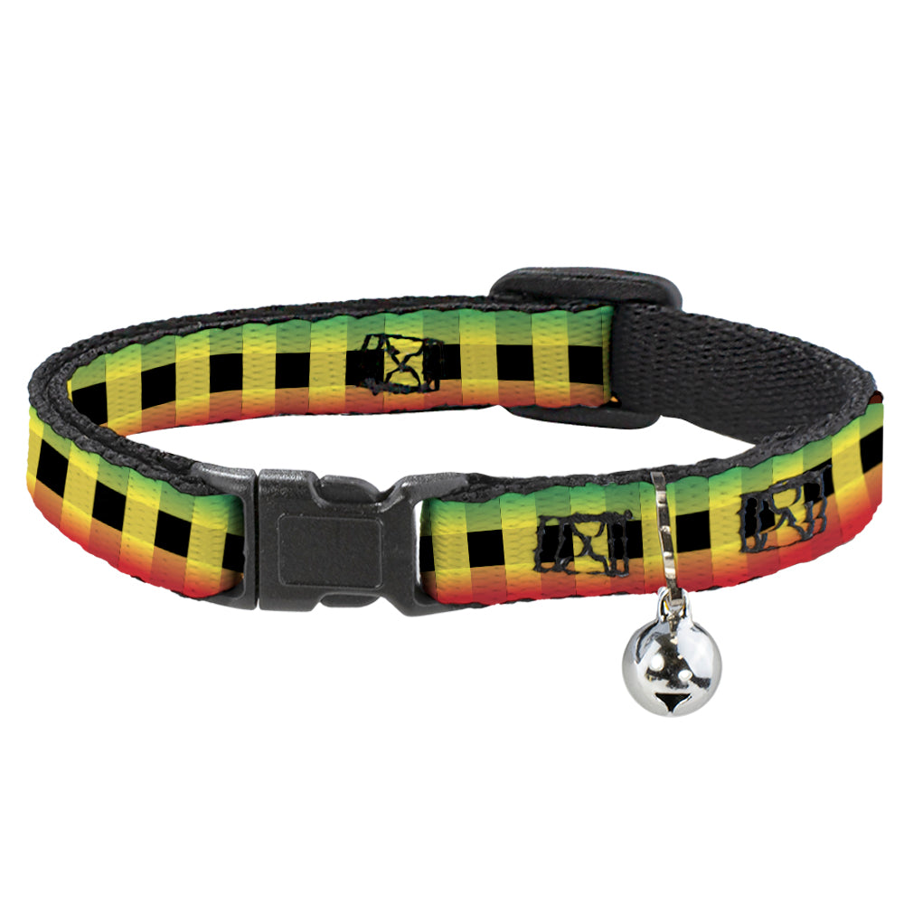 Cat Collar Breakaway - Buffalo Plaid Rasta Breakaway Cat Collars Buckle-Down   