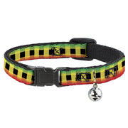 Cat Collar Breakaway - Buffalo Plaid Rasta Breakaway Cat Collars Buckle-Down   