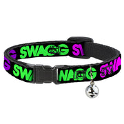 Cat Collar Breakaway - SWAGG Black Hot Pink Turquoise Purple Neon Green Breakaway Cat Collars Buckle-Down   
