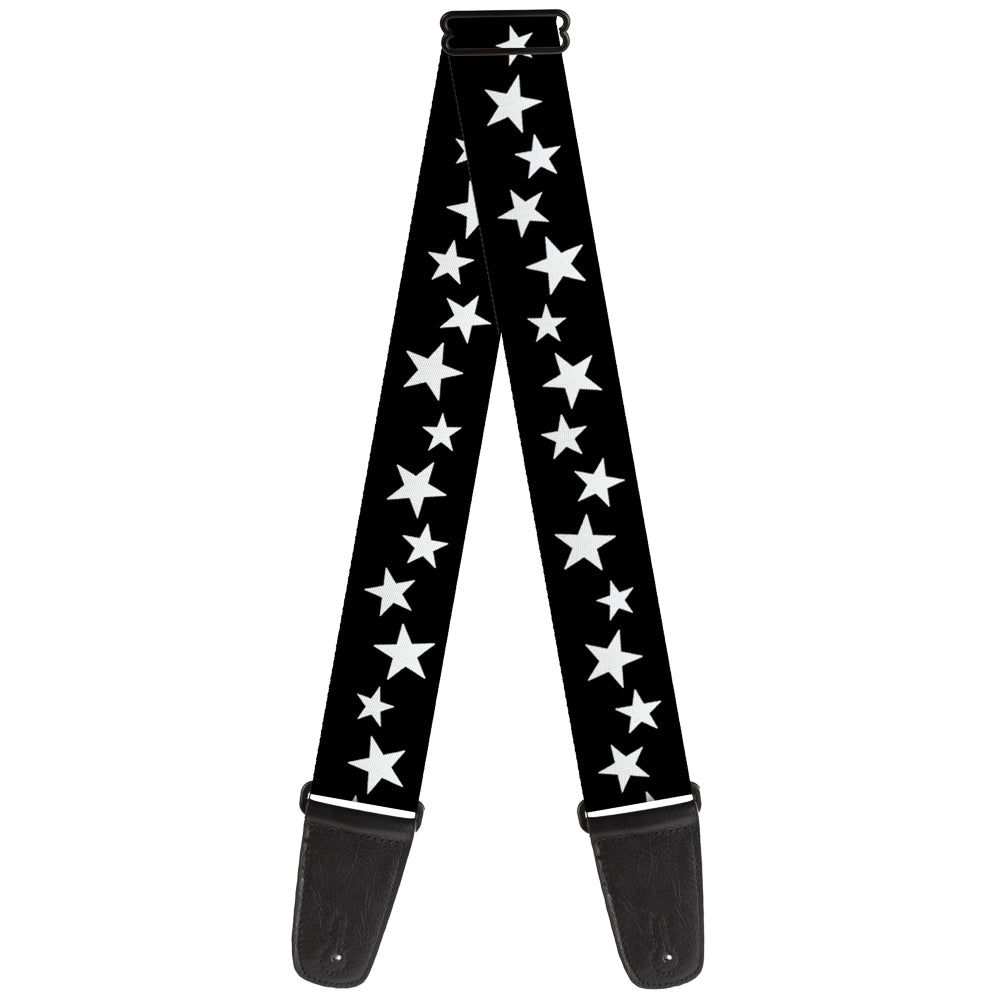 Guitar Strap - Multi Stars Black White Guitar Straps Buckle-Down   