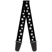 Guitar Strap - Multi Stars Black White Guitar Straps Buckle-Down   