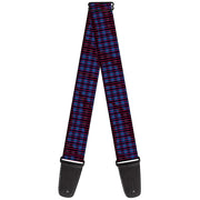 Guitar Strap - Buffalo Plaid Abstract White Black Turquoise Guitar Straps Buckle-Down   