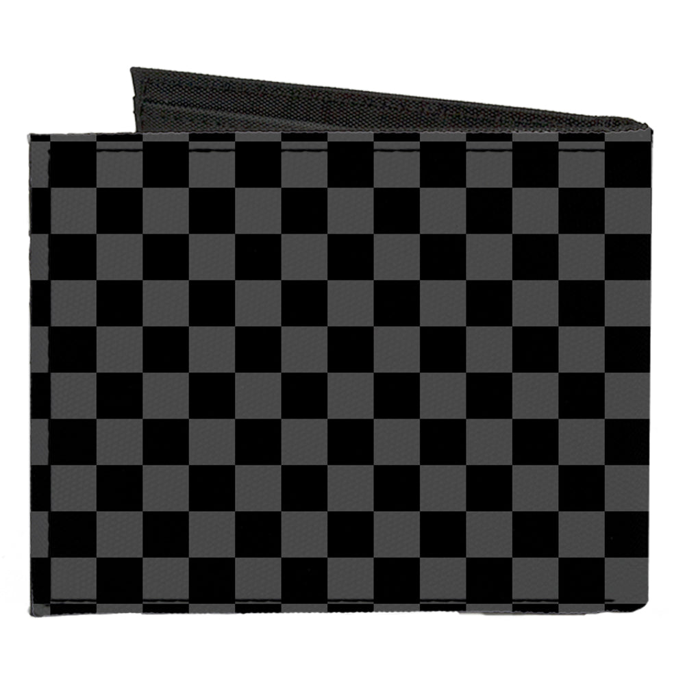 Canvas Bi-Fold Wallet - Checker Black Gray Canvas Bi-Fold Wallets Buckle-Down   