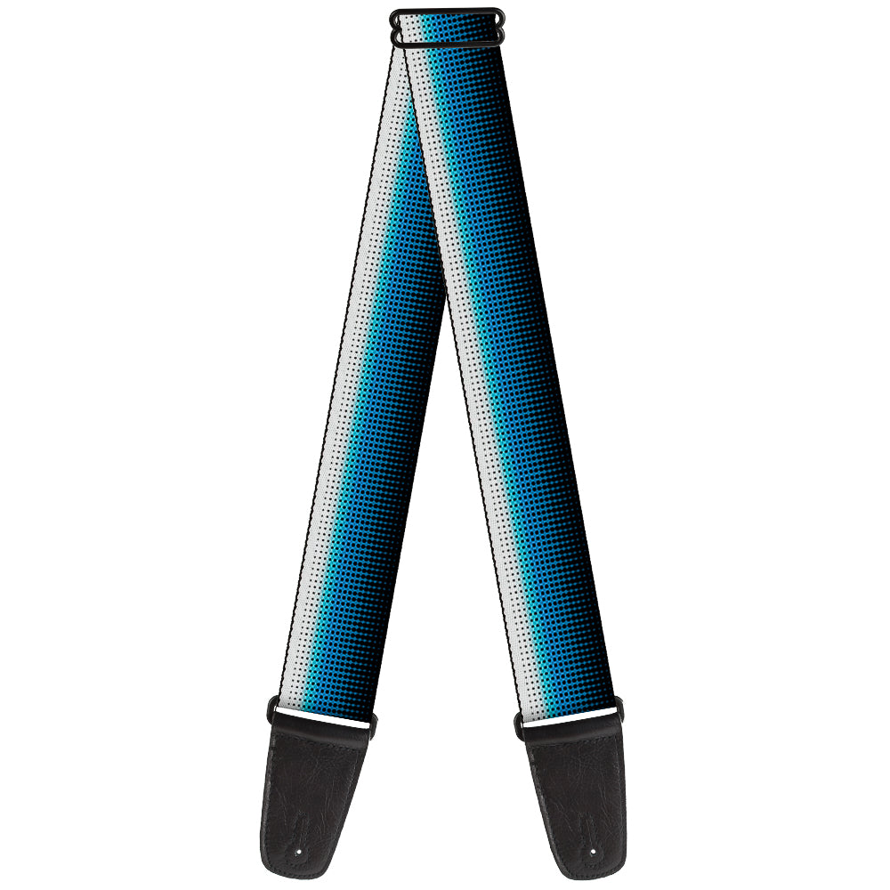 Guitar Strap - Transitioning Dots White Blue Black Guitar Straps Buckle-Down   