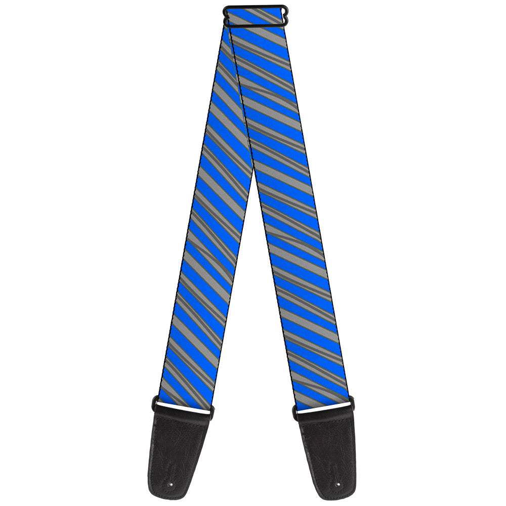 Guitar Strap - Diagonal Stripes Scribble Gray Blue Guitar Straps Buckle-Down   