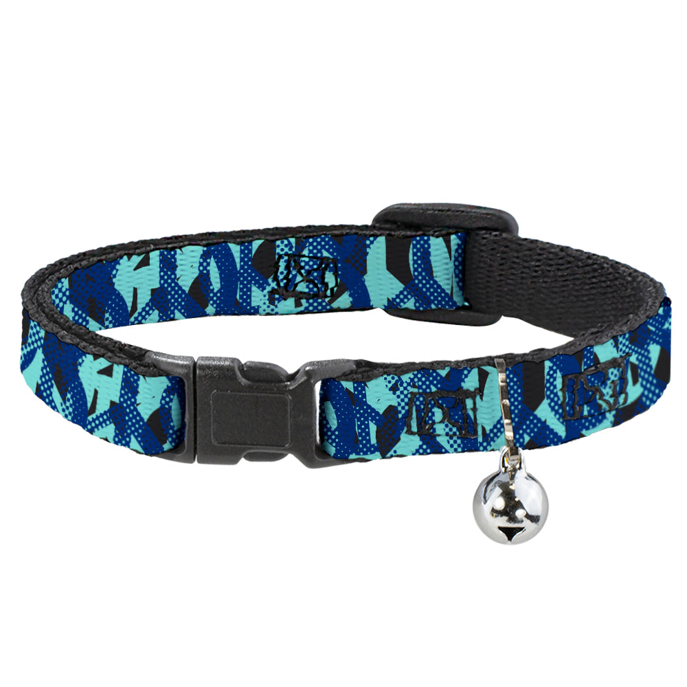 Cat Collar Breakaway - Peace Dots White Blue Breakaway Cat Collars Buckle-Down   