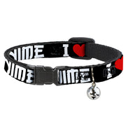 Cat Collar Breakaway - I "Heart" ANIME Bold Black White Red Breakaway Cat Collars Buckle-Down   