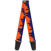 Guitar Strap - Denver Solid Skyline Orange Navy Guitar Straps Buckle-Down   