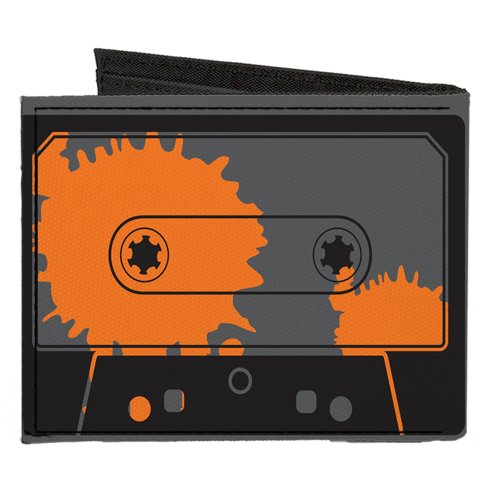 Canvas Bi-Fold Wallet - Cassette Splatter Gray Orange Canvas Bi-Fold Wallets Buckle-Down   