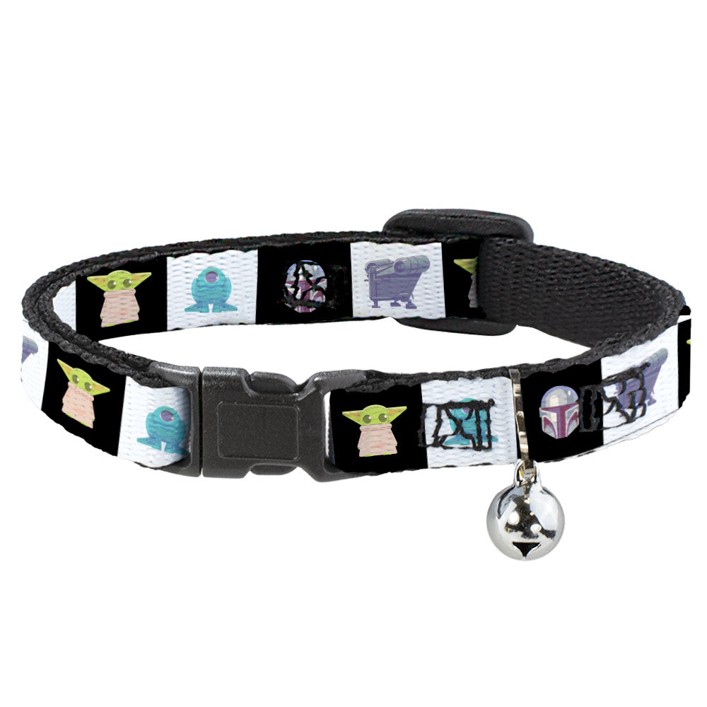 Cat Collar Breakaway with Bell - Star Wars Mandalorian 4-Character Pose Blocks Breakaway Cat Collars Star Wars   