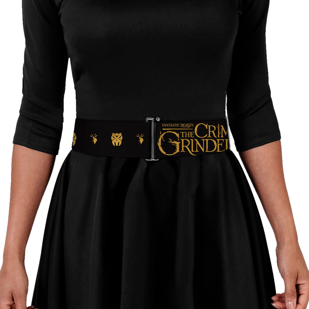 Cinch Waist Belt - FANTASTIC BEASTS THE CRIMES OF GRINDELWALD Obscurus Books Icons Black Golds Womens Cinch Waist Belts Fantastic Beasts and Where to Find Them