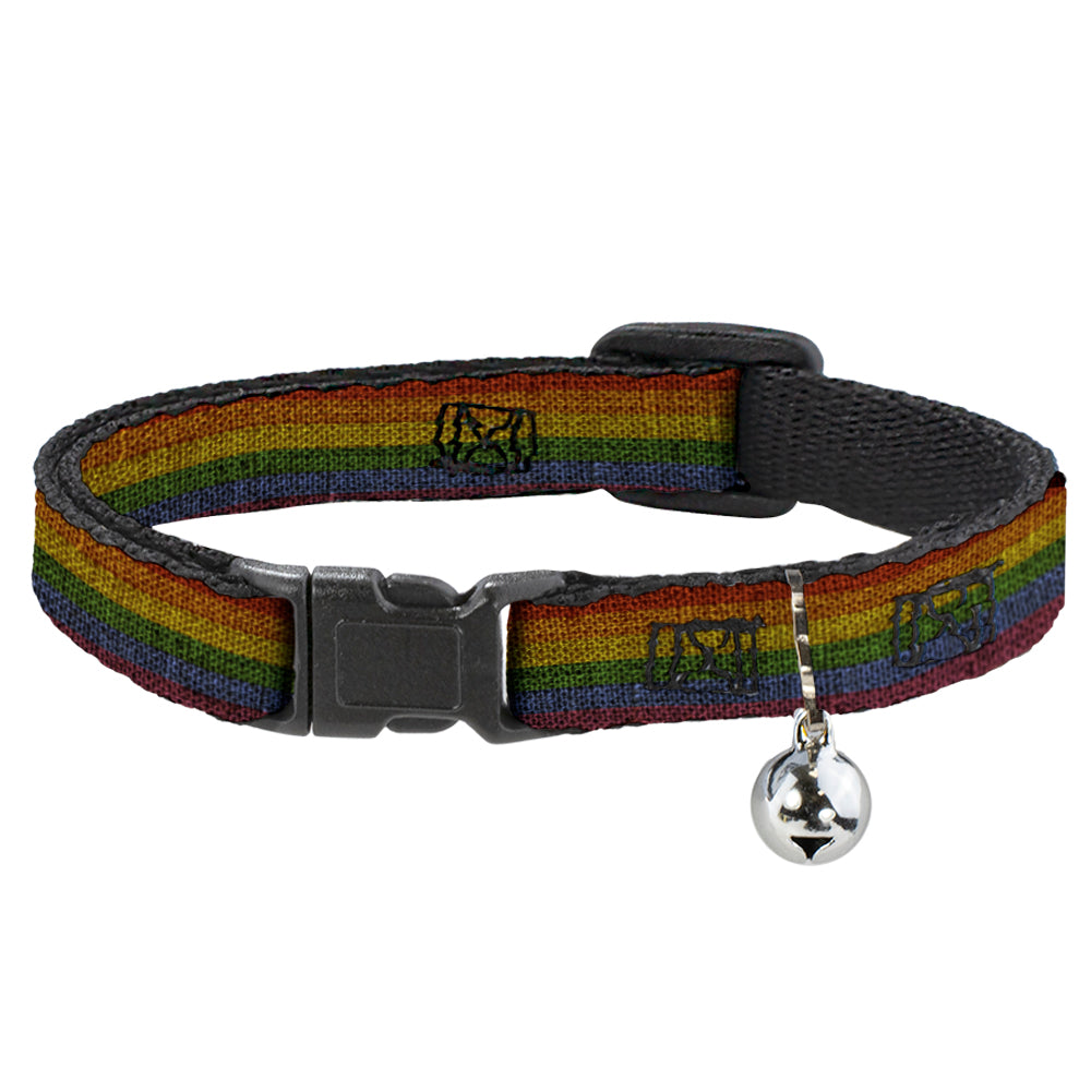 Cat Collar Breakaway - Burlap Texture Rainbow Breakaway Cat Collars Buckle-Down   