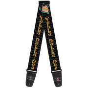 Guitar Strap - Fred Face Pose YABBA DABBA DOO Black Gray Orange Guitar Straps The Flintstones   