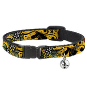 Cat Collar Breakaway - Mom & Dad CLOSE-UP Yellow Breakaway Cat Collars Buckle-Down   