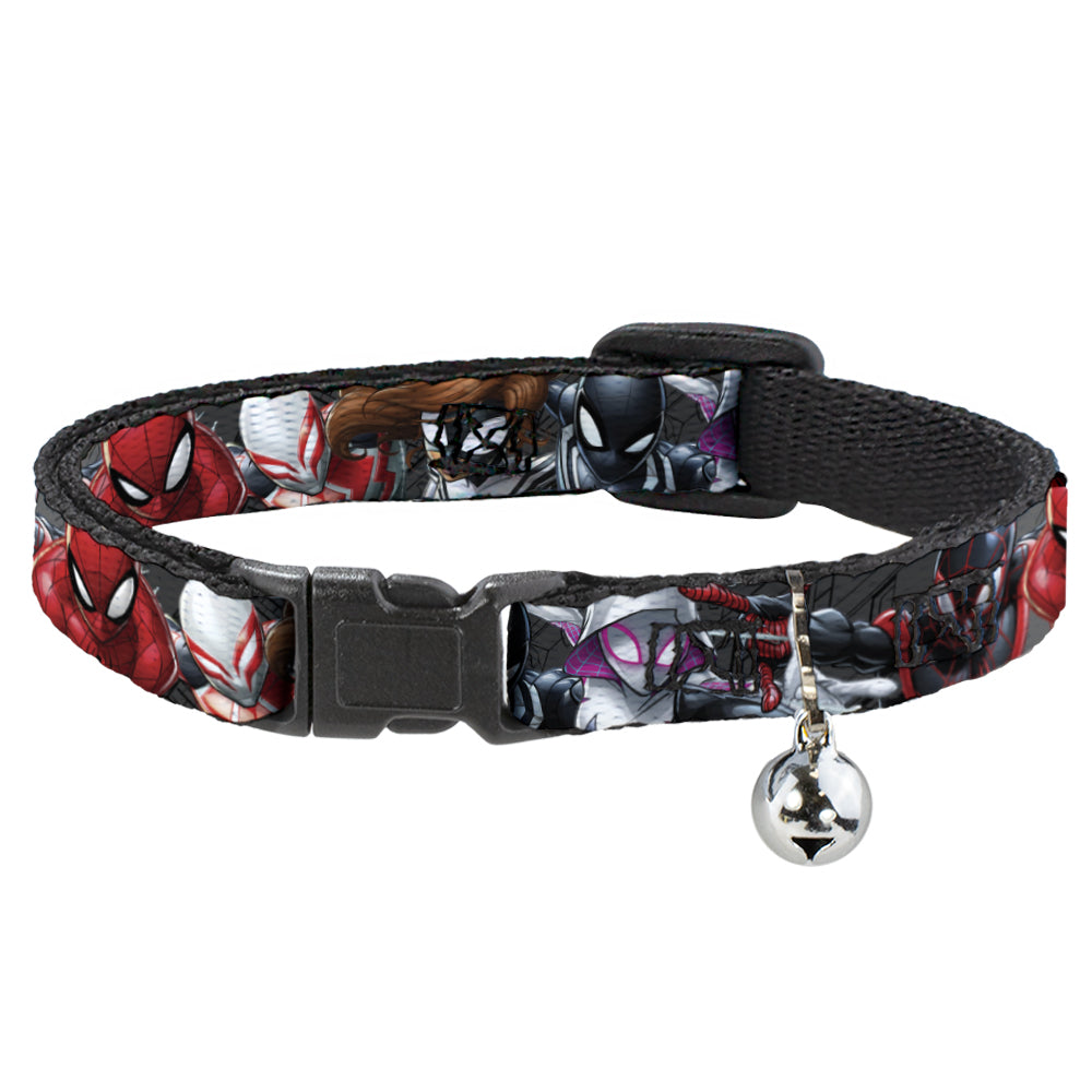 Cat Collar Breakaway - 5-Spider Hero Action Poses Grays Breakaway Cat Collars Marvel Comics   
