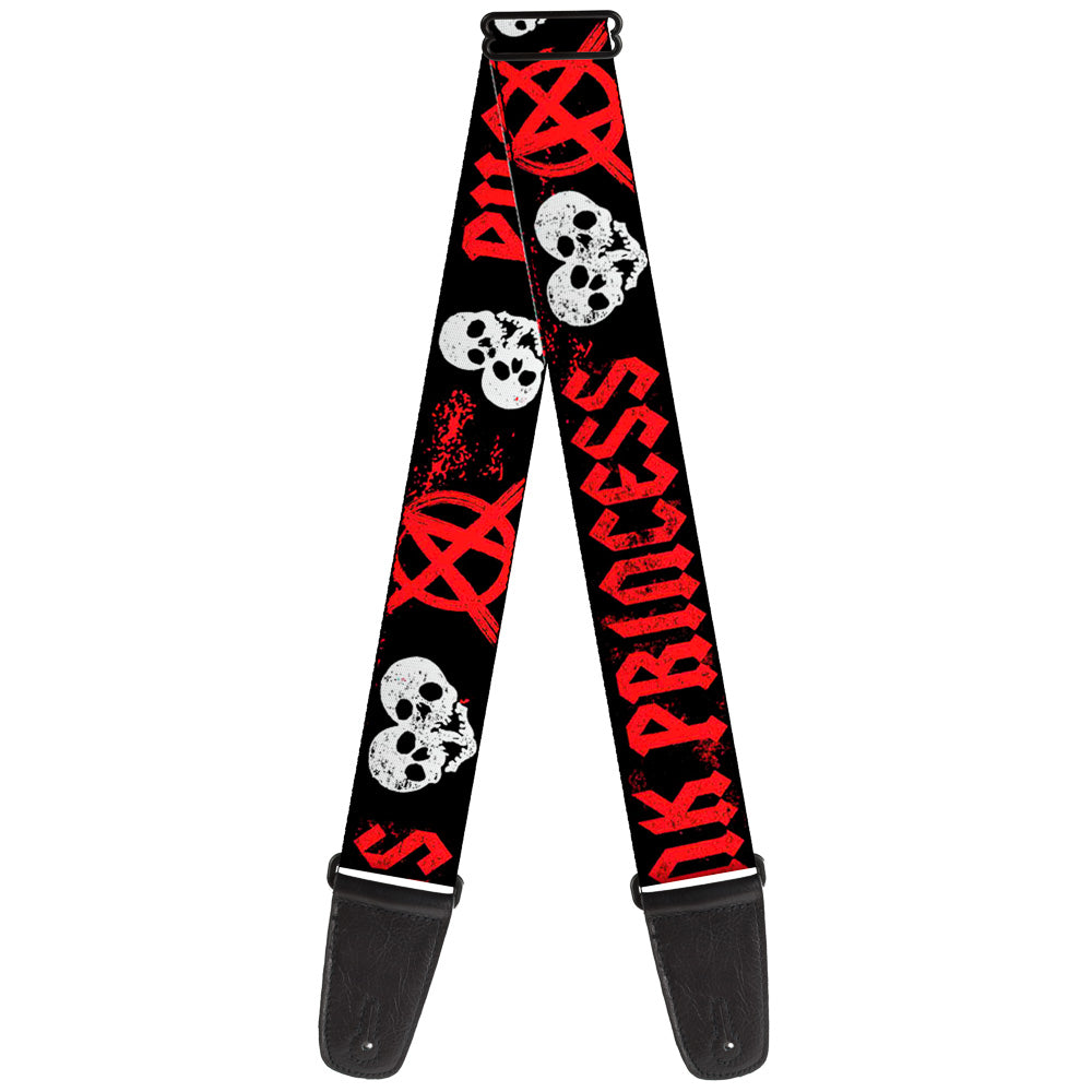 Guitar Strap - Punk Princess Black Red White Guitar Straps Buckle-Down   