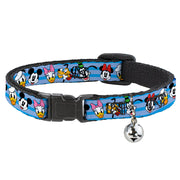 Cat Collar Breakaway with Bell - Disney The Sensational Six Smiling Faces Stripe Blues Breakaway Cat Collars Disney   