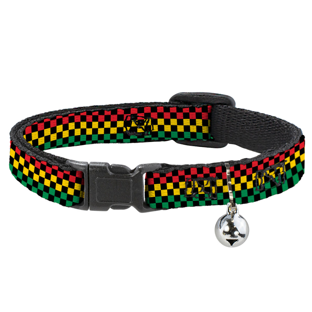 Cat Collar Breakaway - Checker Black Rasta Breakaway Cat Collars Buckle-Down   