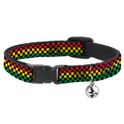 Cat Collar Breakaway - Checker Black Rasta Breakaway Cat Collars Buckle-Down   