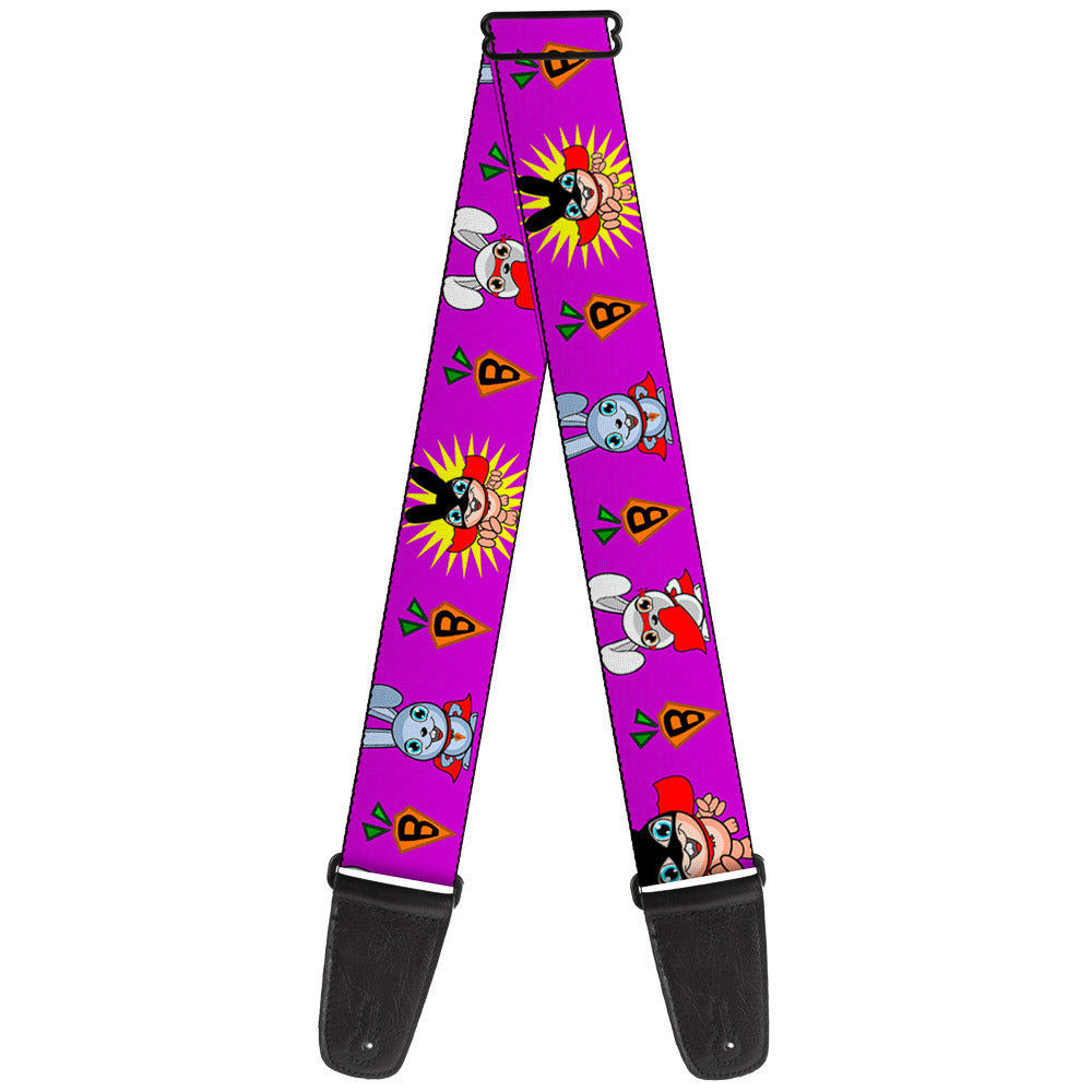 Guitar Strap - Bunny Superhero Purple Guitar Straps Buckle-Down   
