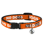 Cat Collar Breakaway - Pet Quote NO DOGS Orange White Breakaway Cat Collars Buckle-Down   