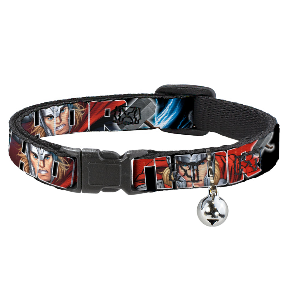 MARVEL AVENGERS Cat Collar Breakaway - THOR Poses Hammer Breakaway Cat Collars Marvel Comics   